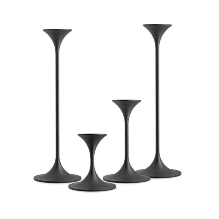 jazz candleholders in steel with black powder coating by max brueel set of 4 6