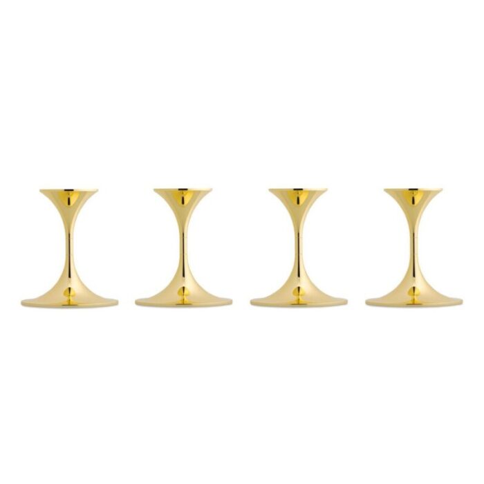 jazz candleholders in steel with brass plating by max brueel set of 4 4