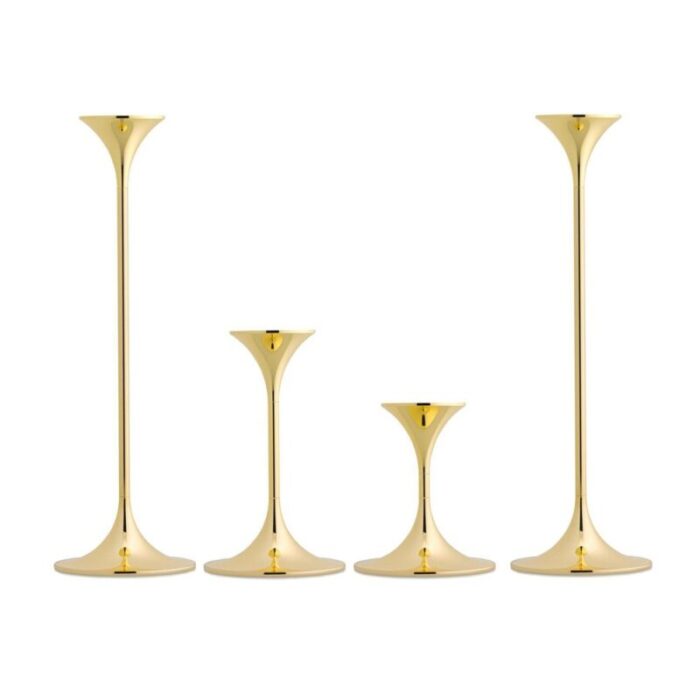 jazz candleholders in steel with brass plating by max brueel set of 4 6