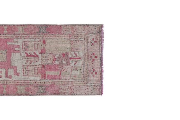 kurdish distressed pictorial runner rug with human motif 5