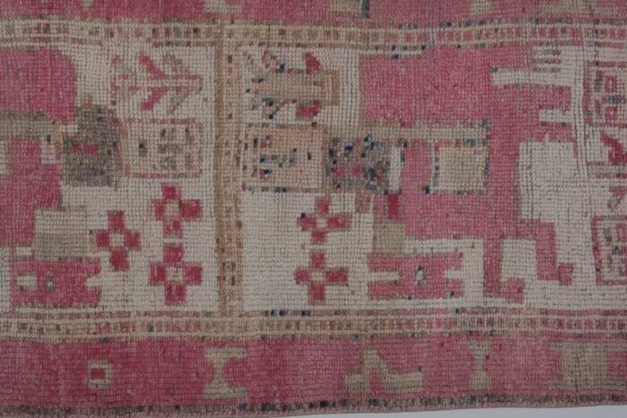 kurdish distressed pictorial runner rug with human motif 8