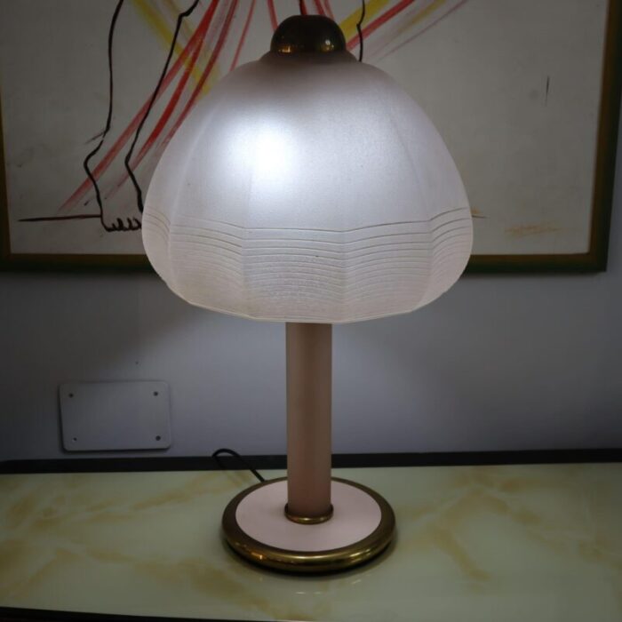 lamp in murano glass with brass structure by f fabbian 1970s 5064