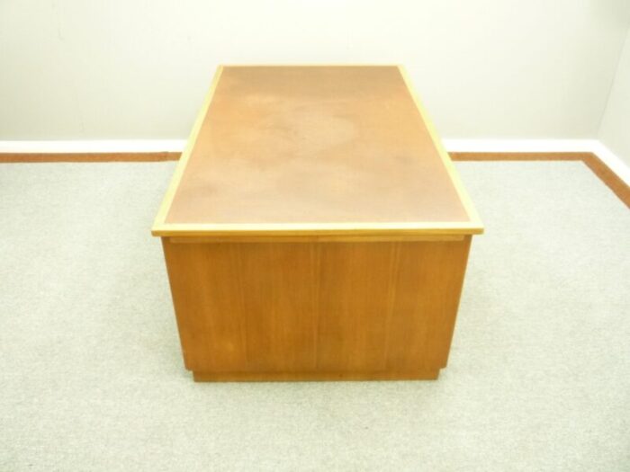 large art deco walnut executive partner desk 1930s 1532