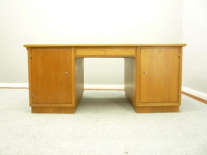 large art deco walnut executive partner desk 1930s 3351