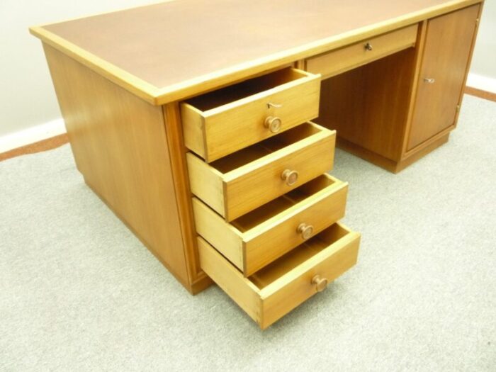 large art deco walnut executive partner desk 1930s 4799