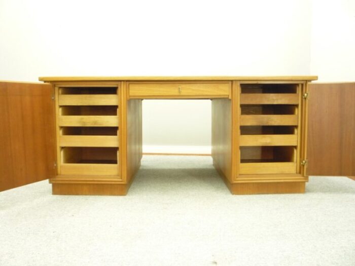 large art deco walnut executive partner desk 1930s 7952