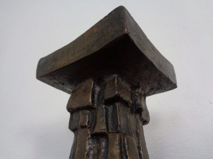 large brutalist bronze candleholder 1960s set of 2 14