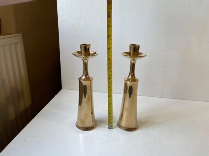 large danish brass candlesticks by jens harald quistgaard for ihq 1960s set of 2 7