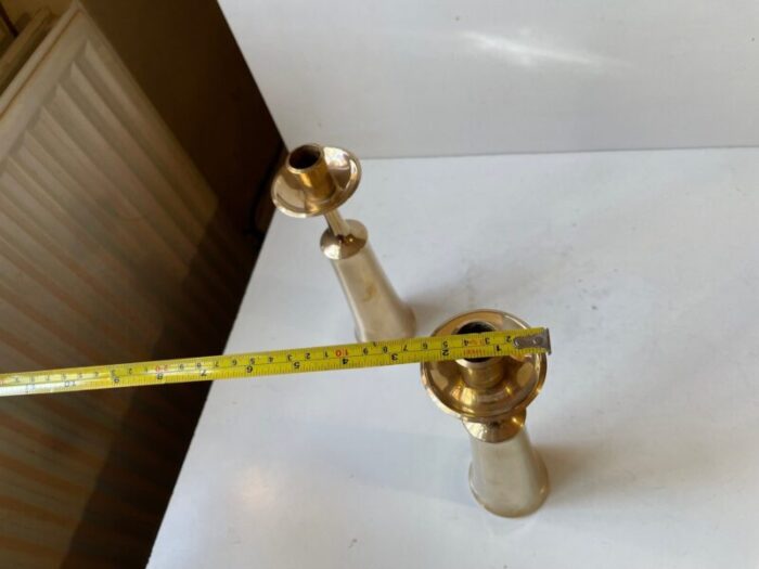 large danish brass candlesticks by jens harald quistgaard for ihq 1960s set of 2 8