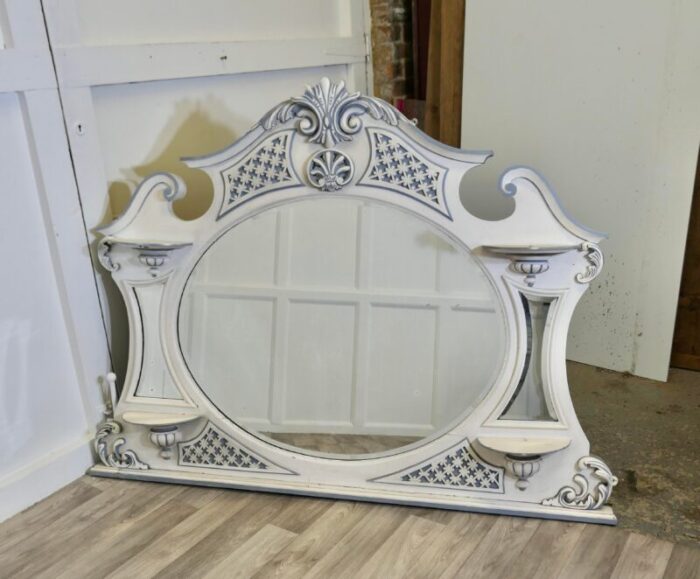 large edwardian painted overmantel mirror 1890s 1813