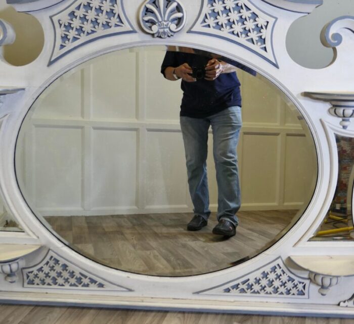 large edwardian painted overmantel mirror 1890s 3148