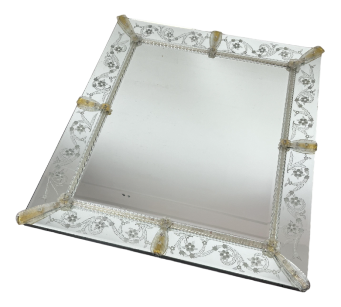 large mid century venetian murano glass mirror attributed to ercole barovier 1960s 6303