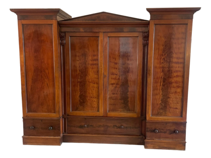 large victorian figured mahogany four door wardrobe 1860s 4621