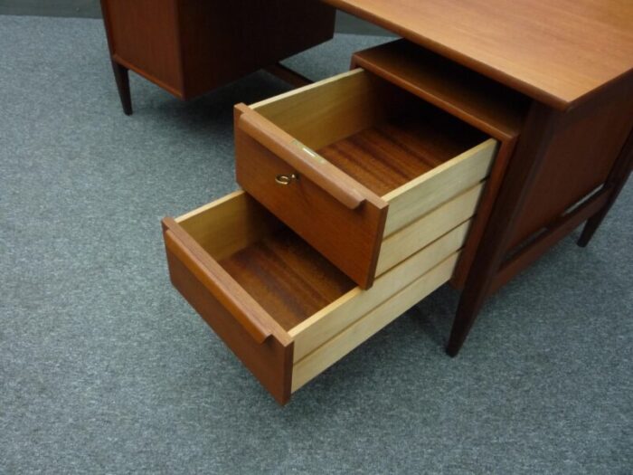 large vintage executive desk in teak 1960s 4693