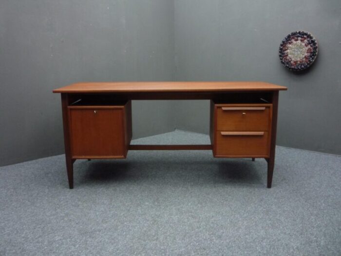 large vintage executive desk in teak 1960s 6251