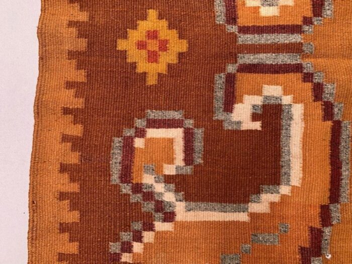 large vintage moldovan wool square kilim rug 5 4