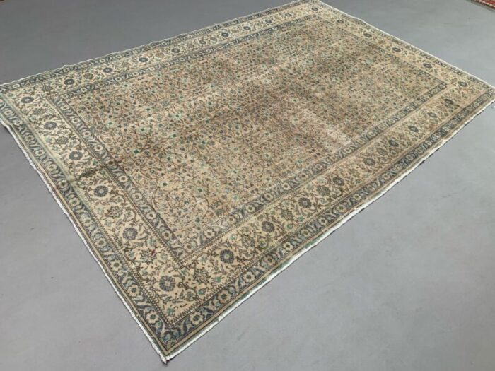 large vintage turkish tribal wool rug 3