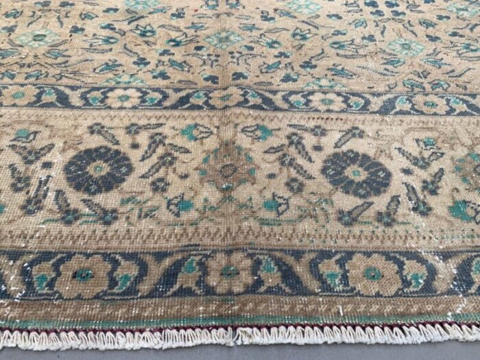 large vintage turkish tribal wool rug 8