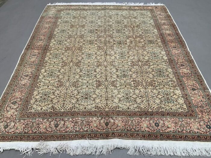 large vintage turkish wool square tribal rug 4 1