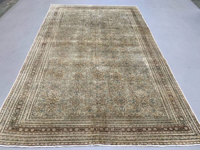 large vintage turkish wool tribal rug 2