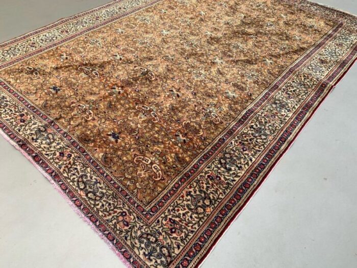 large vintage turkish wool tribal rug 3 4