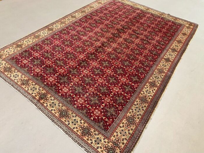 large vintage turkish wool tribal rug 3 5