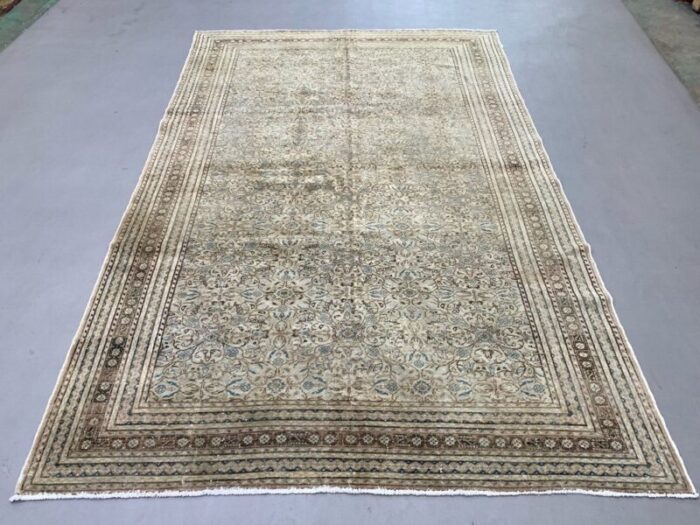 large vintage turkish wool tribal rug 4