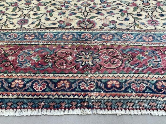 large vintage turkish wool tribal rug 7 2