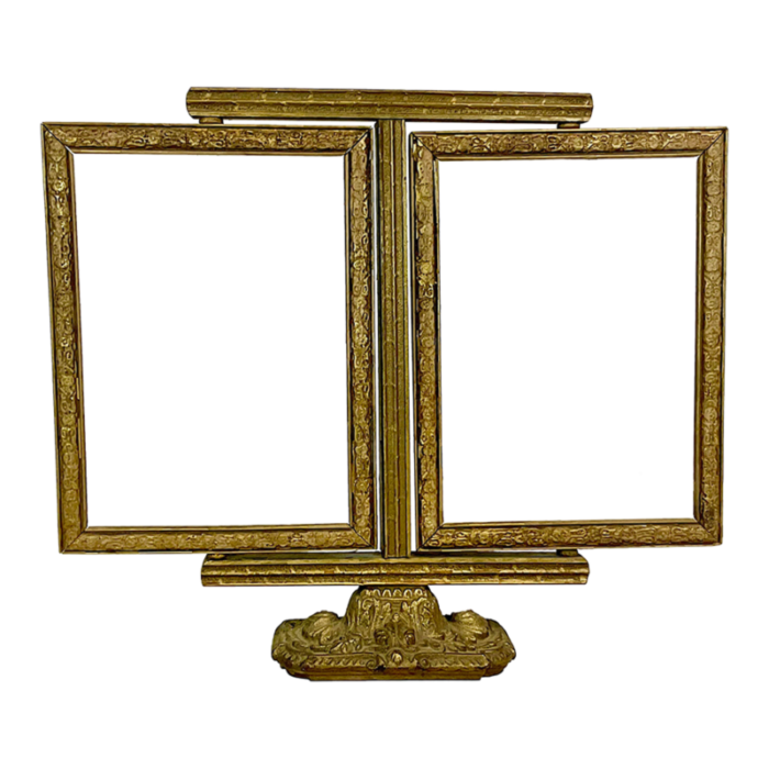 late 19th century antique giltwood dual photo floating picture frame 7834