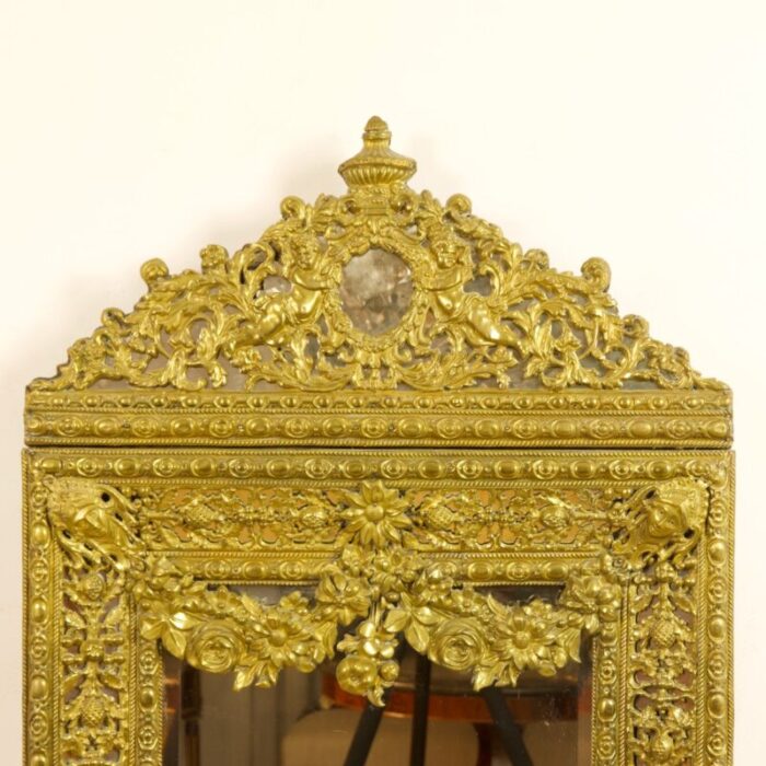 late 19th century dutch baroque brass mirror 3