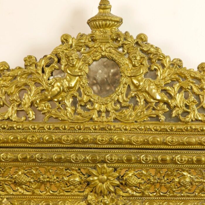 late 19th century dutch baroque brass mirror 4