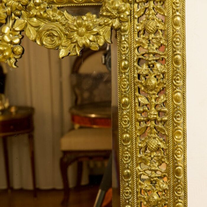 late 19th century dutch baroque brass mirror 5