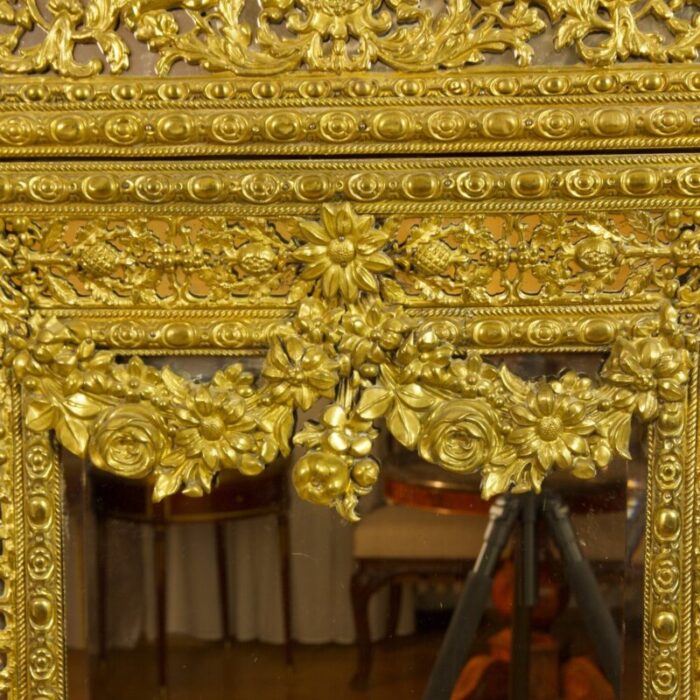 late 19th century dutch baroque brass mirror 6