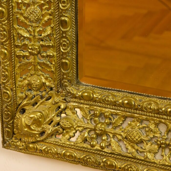 late 19th century dutch baroque brass mirror 9