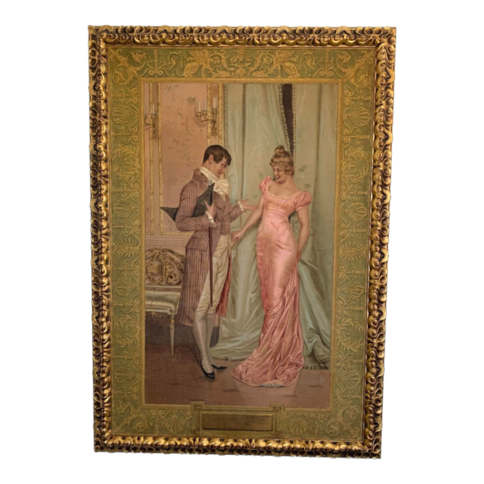 late 19th century la belle epoque painting on wool framed 7311