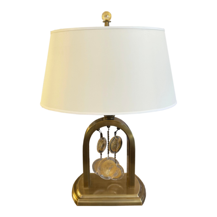 late 20th century laura kirar table lamp with murano glass for baker furniture 0482