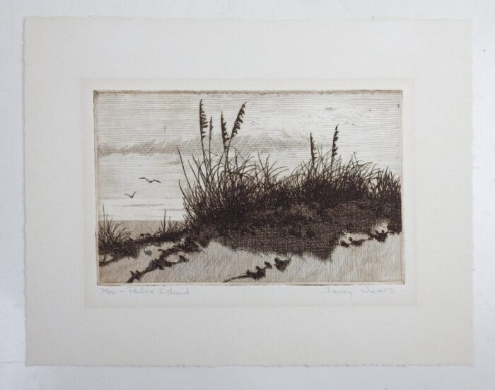 late 20th century padre island etching by jerry weers 3842