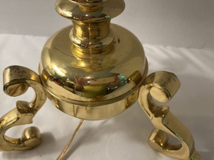 late 20th century tri footed brass lamp 0762