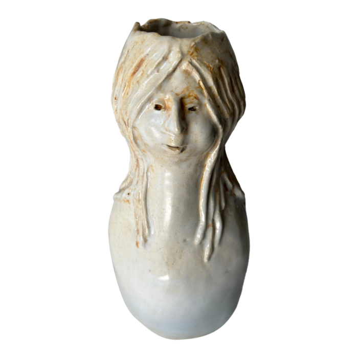 late 20th century vintage female figure sculptural studio pottery vase by thelma weeks 2313