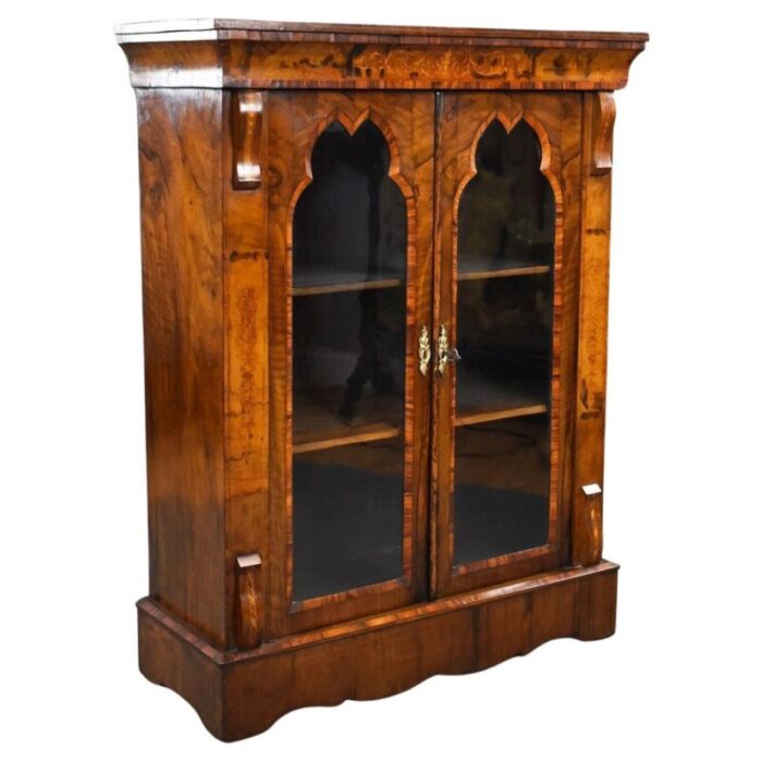 late victorian walnut cabinet 1890s 0328