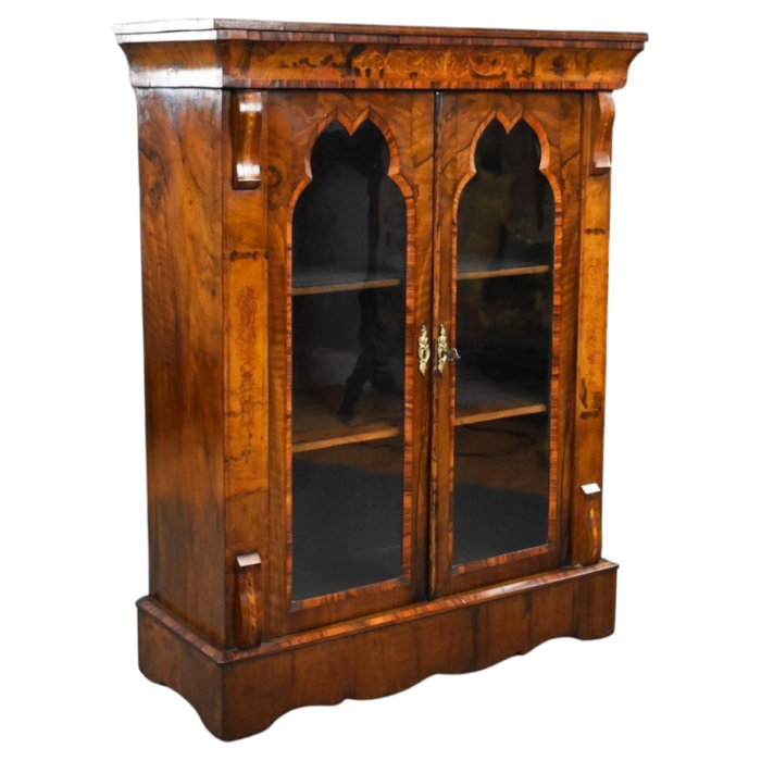 late victorian walnut cabinet 1890s 2441