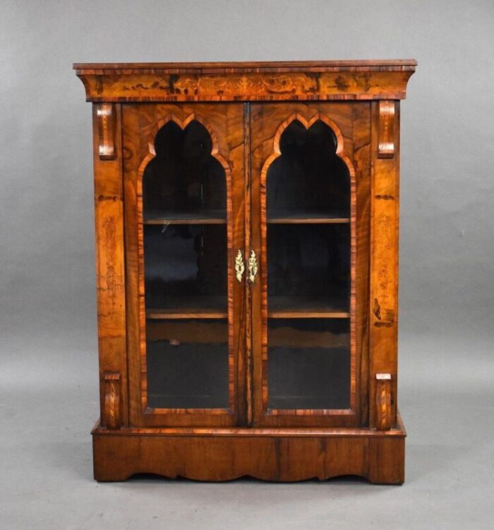 late victorian walnut cabinet 1890s 8037