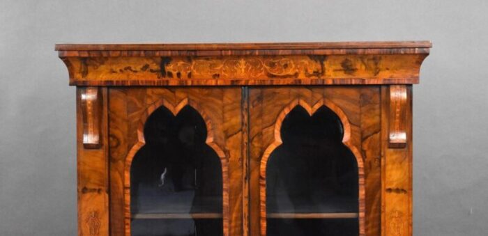 late victorian walnut cabinet 1890s 8706