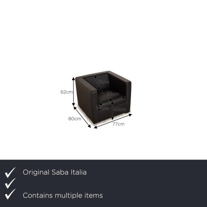 leather sofa set from saba italia set of 3 2239