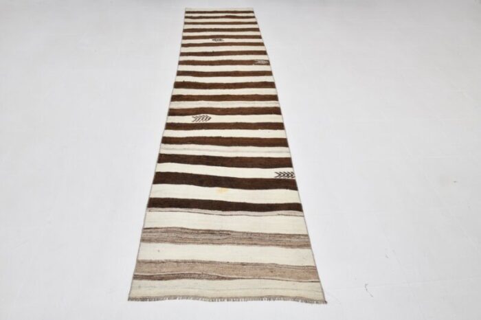 long brown and beige kilim runner rug 1962 3