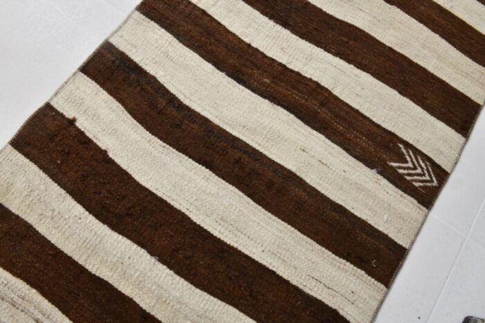 long brown and beige kilim runner rug 1962 9