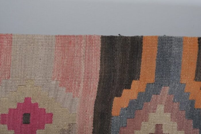 long vintage turkish kilim runner rug 10