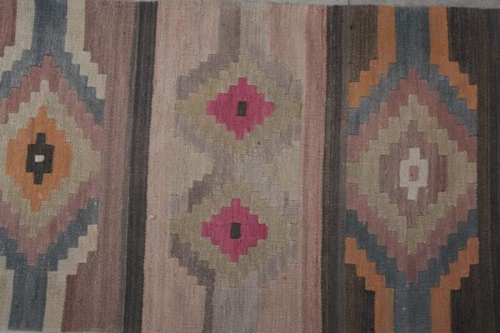 long vintage turkish kilim runner rug 6