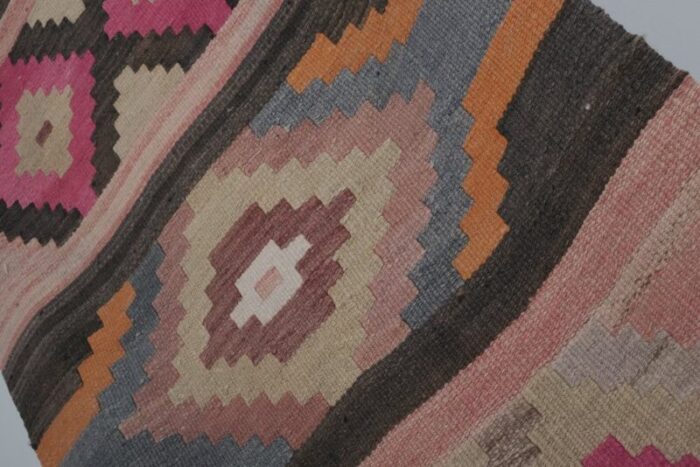 long vintage turkish kilim runner rug 8