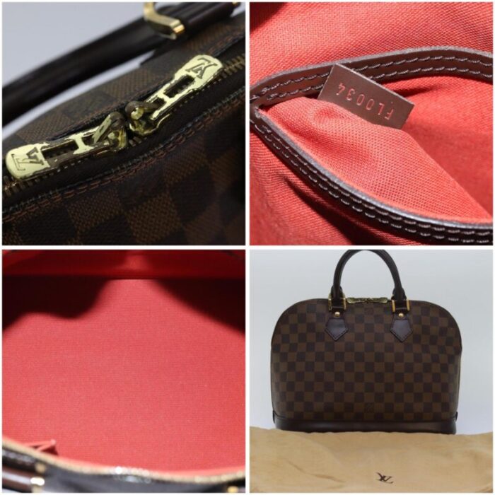 louis vuitton damier ebene alma hand bag n51131 lv auth yk13110 4687